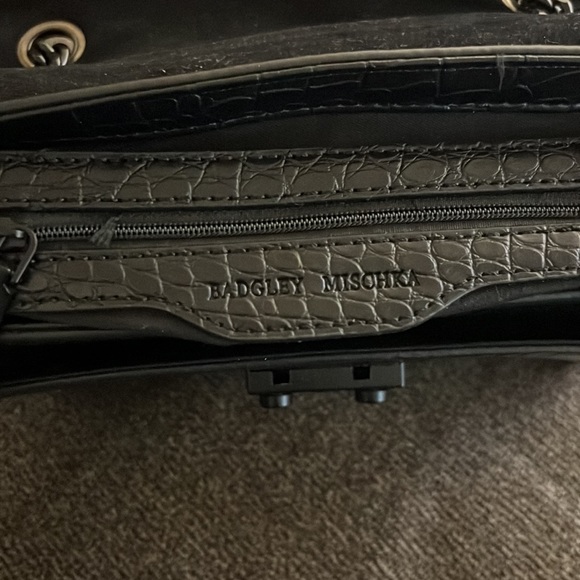 Badgley Mischka | Croco Crossbody w/ Lock & Studs - Picture 10 of 14